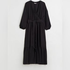 H&M balloon sleeve wrap dress 🖤 black 🖤